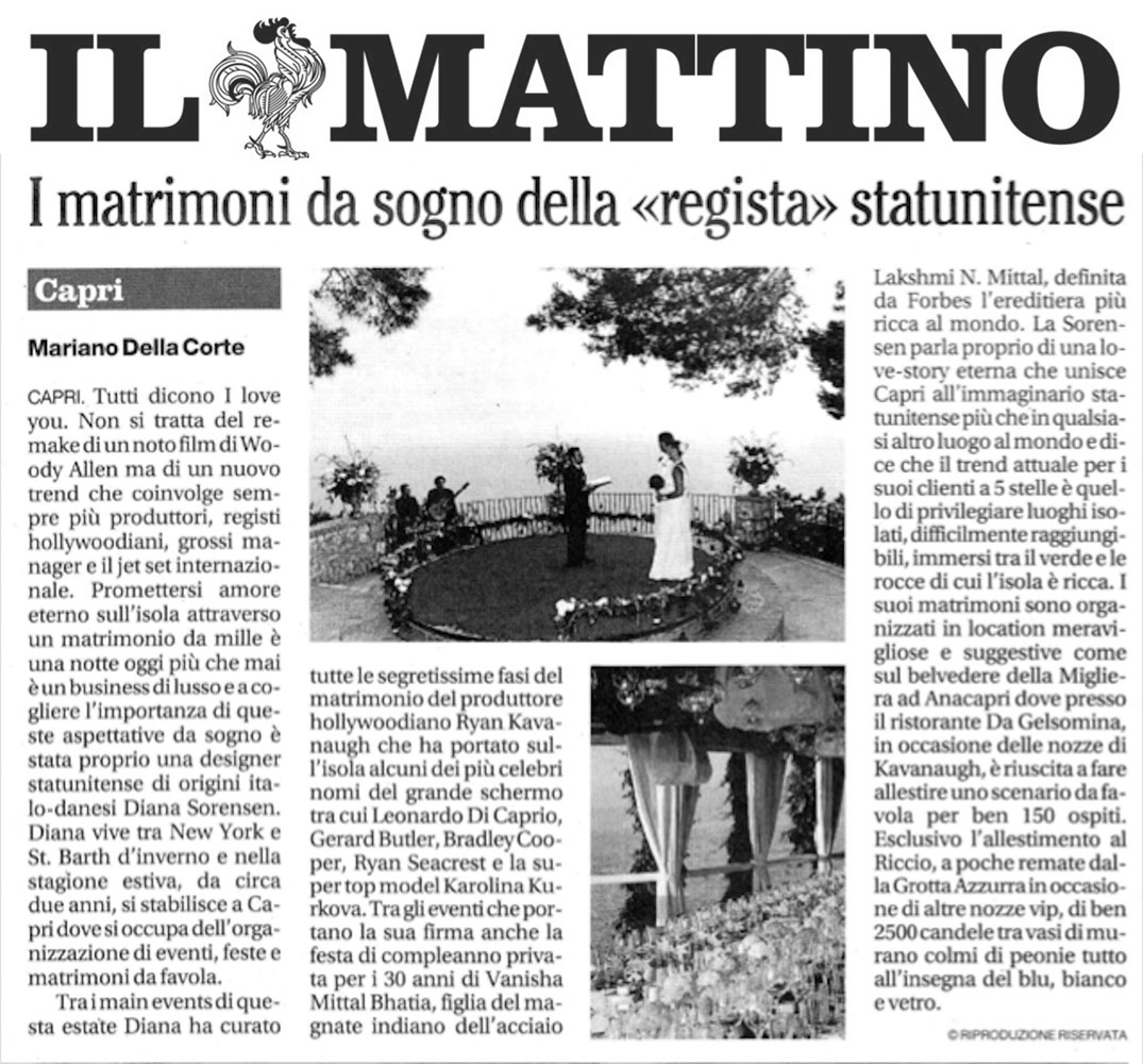I Matrimoni Da Sogno Della “regista” Statunitense — Il Mattino, Sugokuii Events