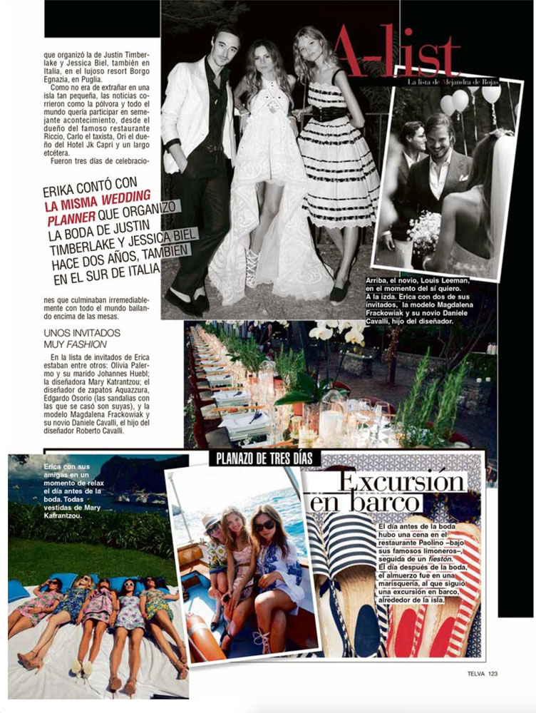 La Sorprendente Erica Pelosini Y Su Incre&iacute;ble Boda — Telva, Sugokuii Events