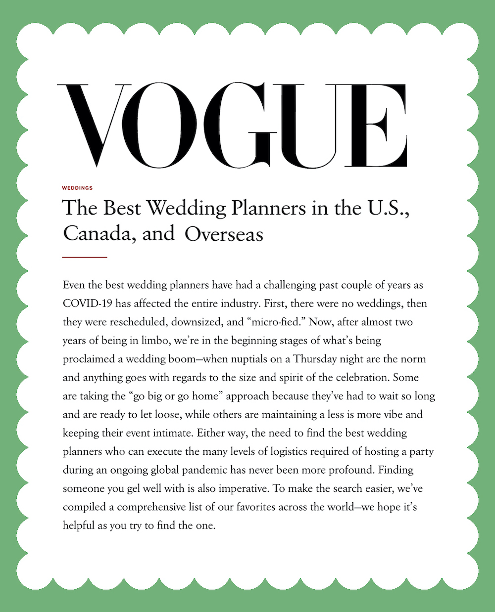 Best Wedding Planners Around the World — Vogue, Sugokuii Events