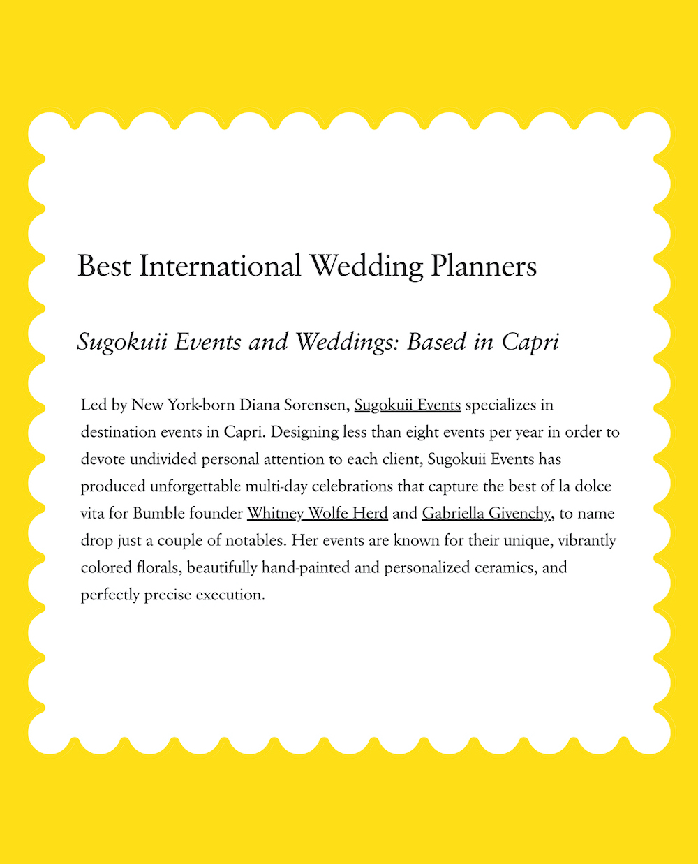 Best Wedding Planners Around the World — Vogue, Sugokuii Events